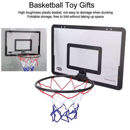 Hanging Door Mounted Basketball Hoop Set Perforation Indoor Basketball Hoop Including Basketball Pump for Basketball Lover